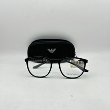 Emporio Armani Mens Large Square Full Rim Eyeglases EA3229 Matte Black