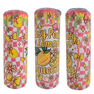 Easy Peasy Lemon Squezzy Cup 20oz  Insulated Stainless Skinny Mug Travel Tumbler