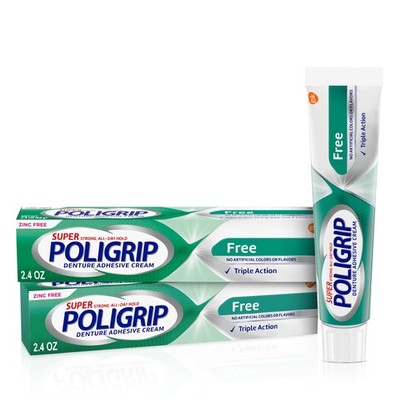 Original Zinc Free Denture and Partials Adhesive Cream, 2.4 Oz, 2 Pack