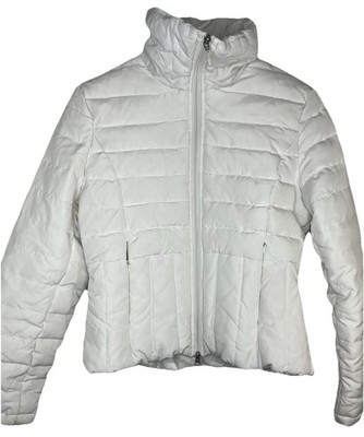 Kenneth Cole Reaction Down Jacket Ivory Women's Medium (Small?) Puffer Quilted