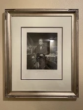 Thomas Look Lawrence 1800s Portrait Engraving Sir Walter Scott Framed Signed