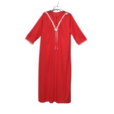 Vintage Dixie Belle Red Nylon Nightgown Lace XL
