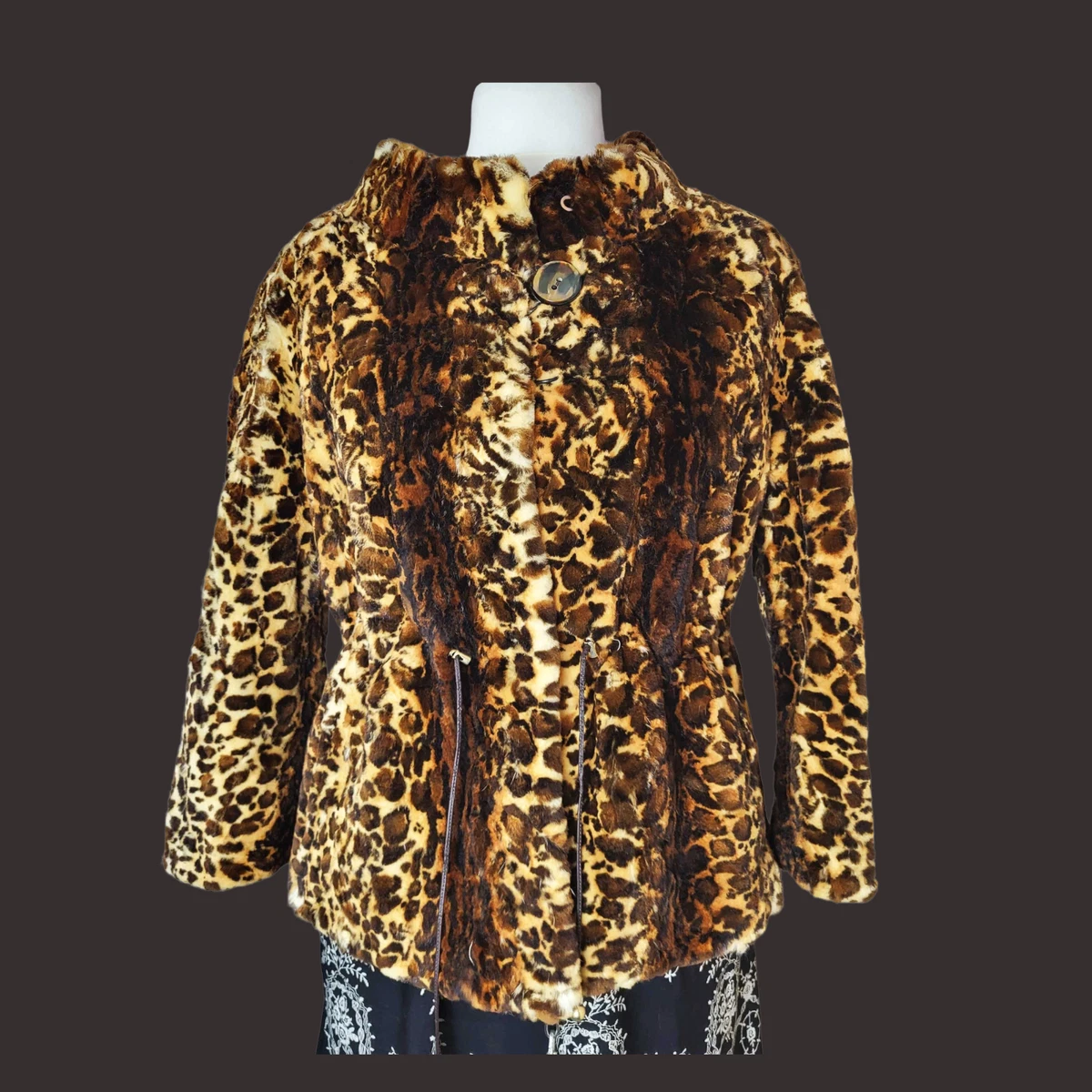 Giacca Di Jeans Donna Stampa Leopardo - Modello Classico Con Risvolto E Sfrangiature - Casual Chic