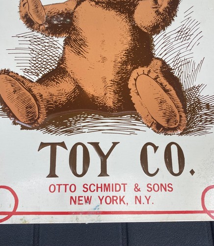 Teddybär Toy Co. Blechschild 10 Zoll x 14 Zoll Vintage Reproduktion Plüsch Werbung - Bild 4 von 7