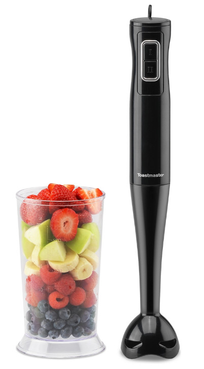 Toastmaster Immersion Hand Blender Mixer Black with 700ml Blending Cup 100W