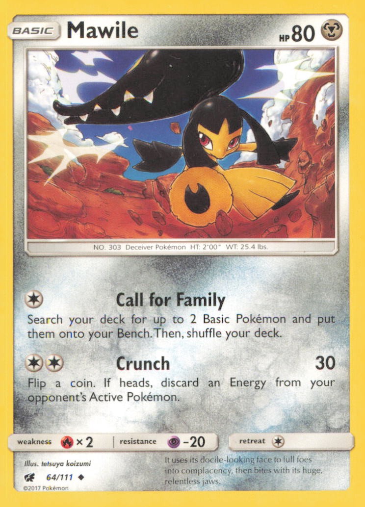 MAWILE 64/111 UNCOMMON CRIMSON INVASION POKEMON MODERATELY PLAYED