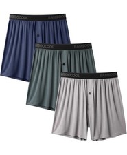 BAMBOO COOL Mens Knit Boxer Shorts Soft Comfortable Breathable 3-pc L Damage Box