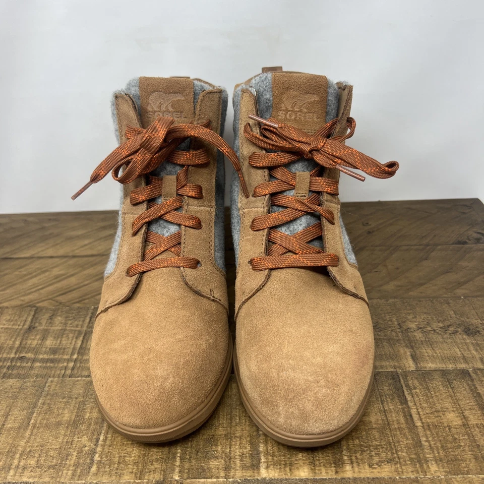 Sorel Womens Evie Ankle Lace Boot US 12 In Velvet Tan Built In Heel - Image 2 of 4