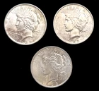 1922-P (2) and 1923-P BU (1) Peace Dollars -- Three Coin Total