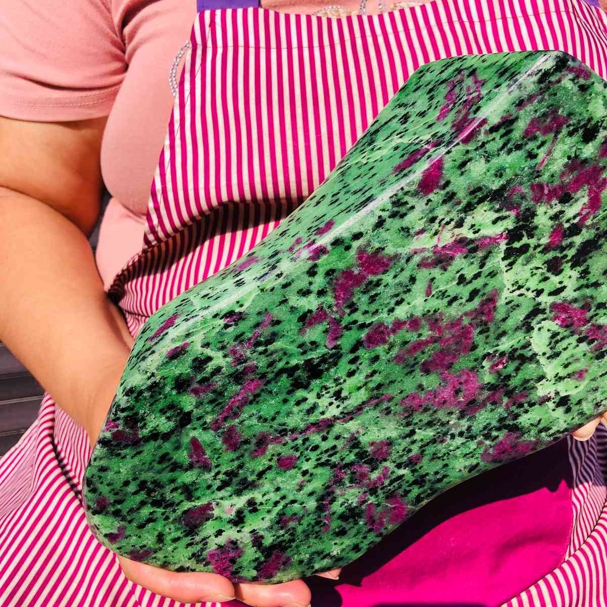 7.23LB Natural Red & green treasure Ruby Crystal Mineral Specimen Heals 2482