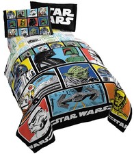 Star Wars Classic Grid 5 Piece Queen Bed Set - Includes Reversible Comforter ...