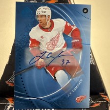 2025-26 Upper Deck SP Game Used Blue Auto JT Compher #180 Auto