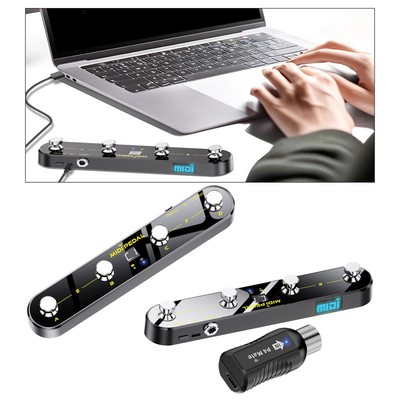 MIDI-Fuß-Controller-Pedal, leicht, kompakt, rutschfest, tragbar, kabellos