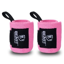 Improved Lifting Support  Stability - Gym Wrist Wraps for Weightlifting Pink