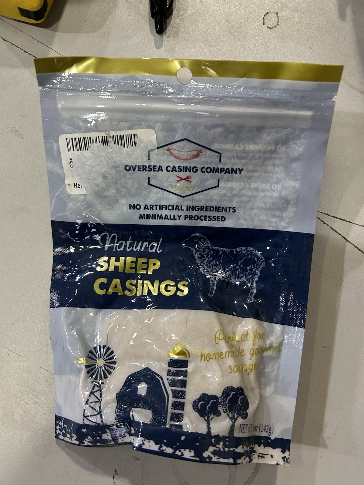 Oversea Casing Co. Natural Sheep Casings for Sausage, 5 oz.