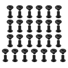 25set Phillips Chicago Screw M5x10mm Binding Post Screw, Black