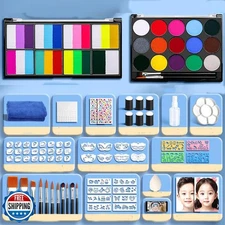 Face Painting Kit for Kids and Adults,18 Color+15 Color Non-toxic Water Activ
