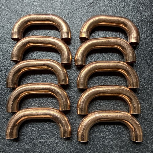 LOT OF (10) U SHAPE ELBOW COPPER PIPE FITTINGS 3/8" ID : 2-5/8" X 1-1/4"