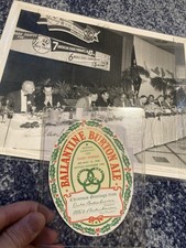 Rare NY Yankee Day Casey Stengel Ballantine Beer Burton Label + Photos Newark NJ