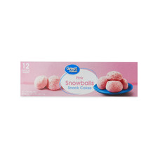 Great Value Pink Snowballs Snack Cakes, 25.2 oz, 12 Count...
