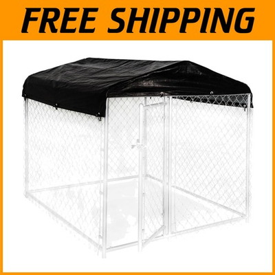 #ad Heavy Duty Waterproof Dog Kennel Cover with Steel Roof Frame for 5ft Pens= $96.99