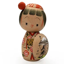 VTG Japanese Hot Spring Resort Onsen Omiyage Souvenir Kokeshi Fuji-Q Highland