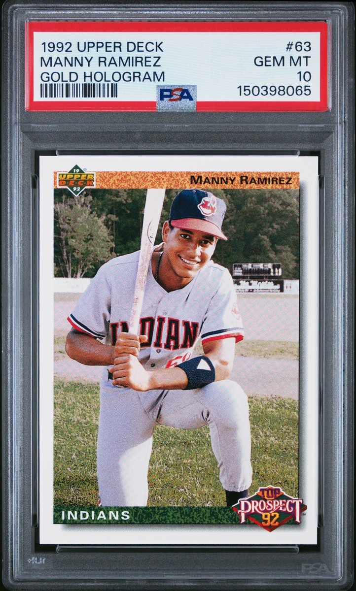 1992 Upper Deck #63 Manny Ramirez Rookie Gold Hologram Indians PSA