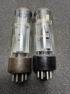 ⚡️Pair Vintage EL34 6CA7 Power Vacuum Tubes Brown & Black Base Tested Good ⚡️