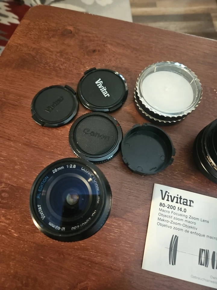 Vivitar RL Edition 28mm Close Focus & 80-200 Macro Focus Lens Lenses Canon Mount - Image 4 of 4