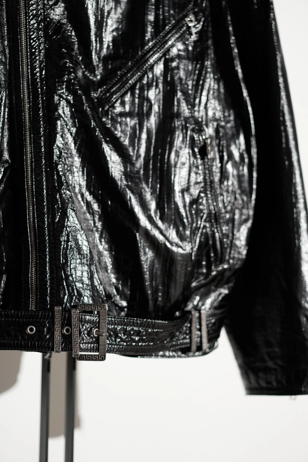 Vintage 90s GIANNI VERSACE Leather Biker Jacket Men's image 5