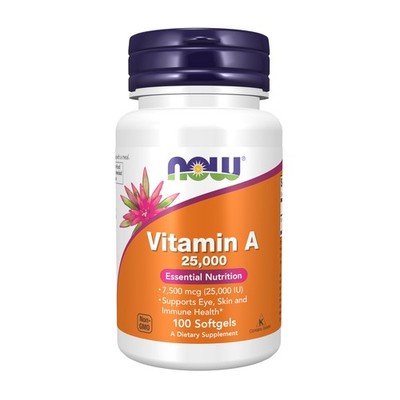 NOW Supplements, Vitamin A (Fish Liver Oil) 25,000 IU, Essential Nutrition, 100