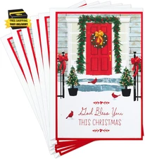 Dayspring Religious Christmas Cards, God Bless You (6 Cards with Envelopes) ⭐️⭐️