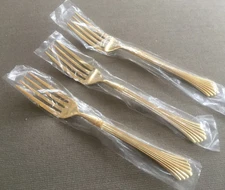 3 Dinner Forks Home Concepts Stainless Japan Gold Ribbed Golden Cannes 434667