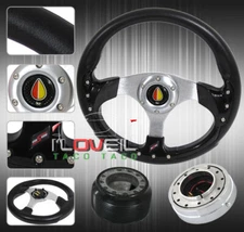 320mm Detachable Steering Wheel -Hub Adapter + Short Quick Release +Jdm Horn Kit