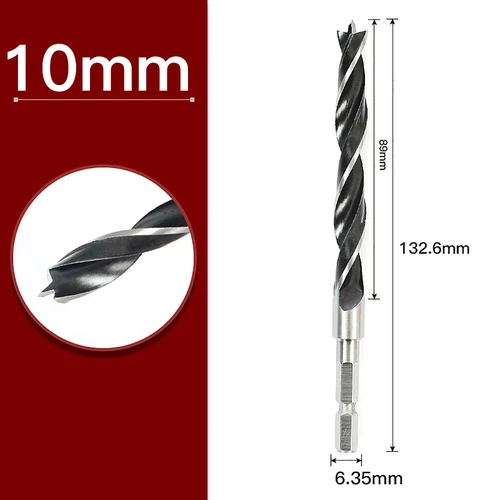 1mm-10mm HSS Holzbohrer Spiralbohrer Zentrierspitze Holz Sechskantschaft Bohrer - Bild 24 von 26