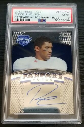  2012 PRESS PASS FANFARE RUSSELL WILSON Auto /199 PSA 9 - Picture 1 of 2