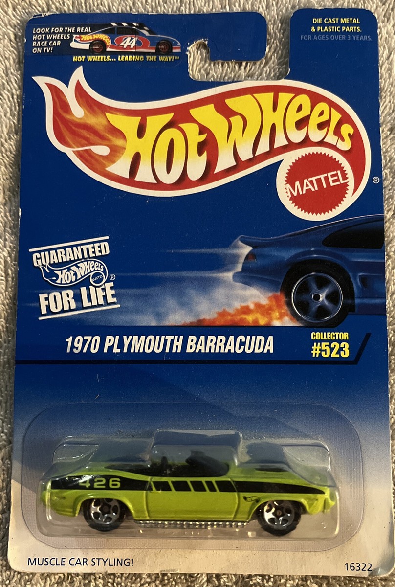 hot wheels 1970 plymouth barracuda 426, green, black stripe | eBay