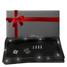 Black Crystal License Plate Frame Pack Of 2 Black Bling License Plate Frame