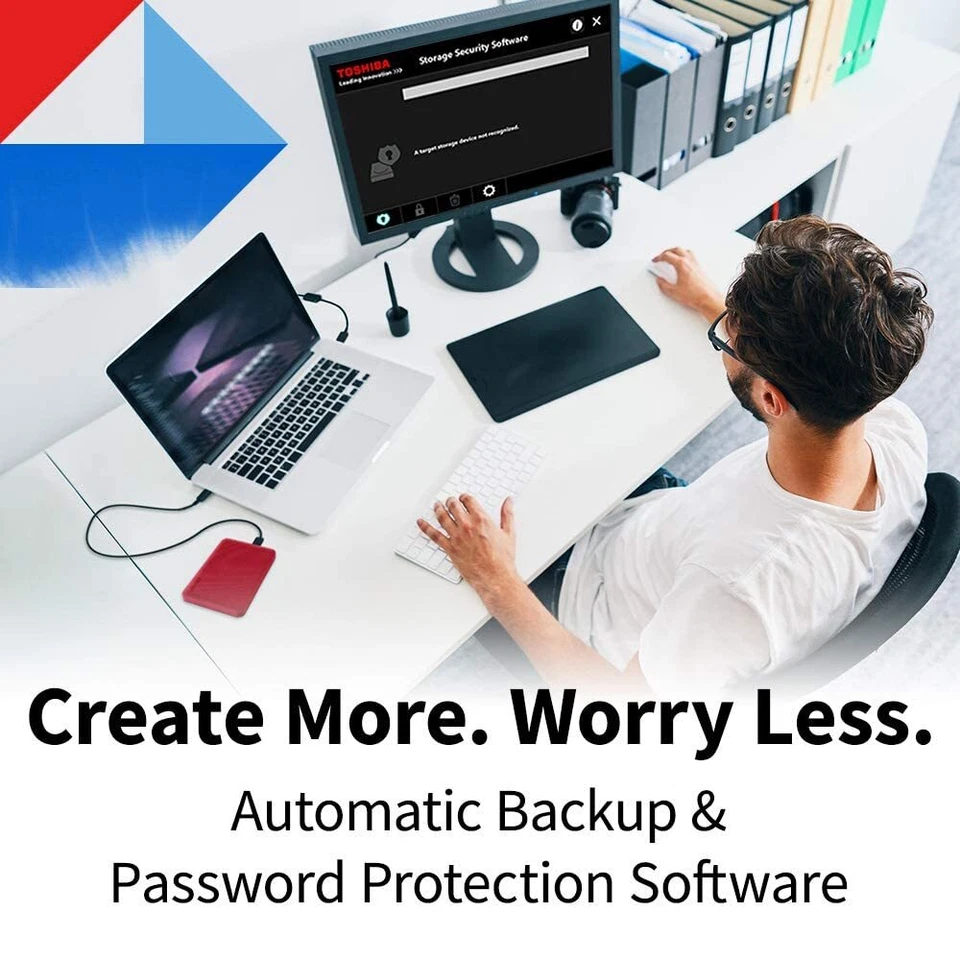 Toshiba Canvio Advance 4Tb Portable External Hard Drive Usb 3.0, Red - Personal  - Image 3 of 4