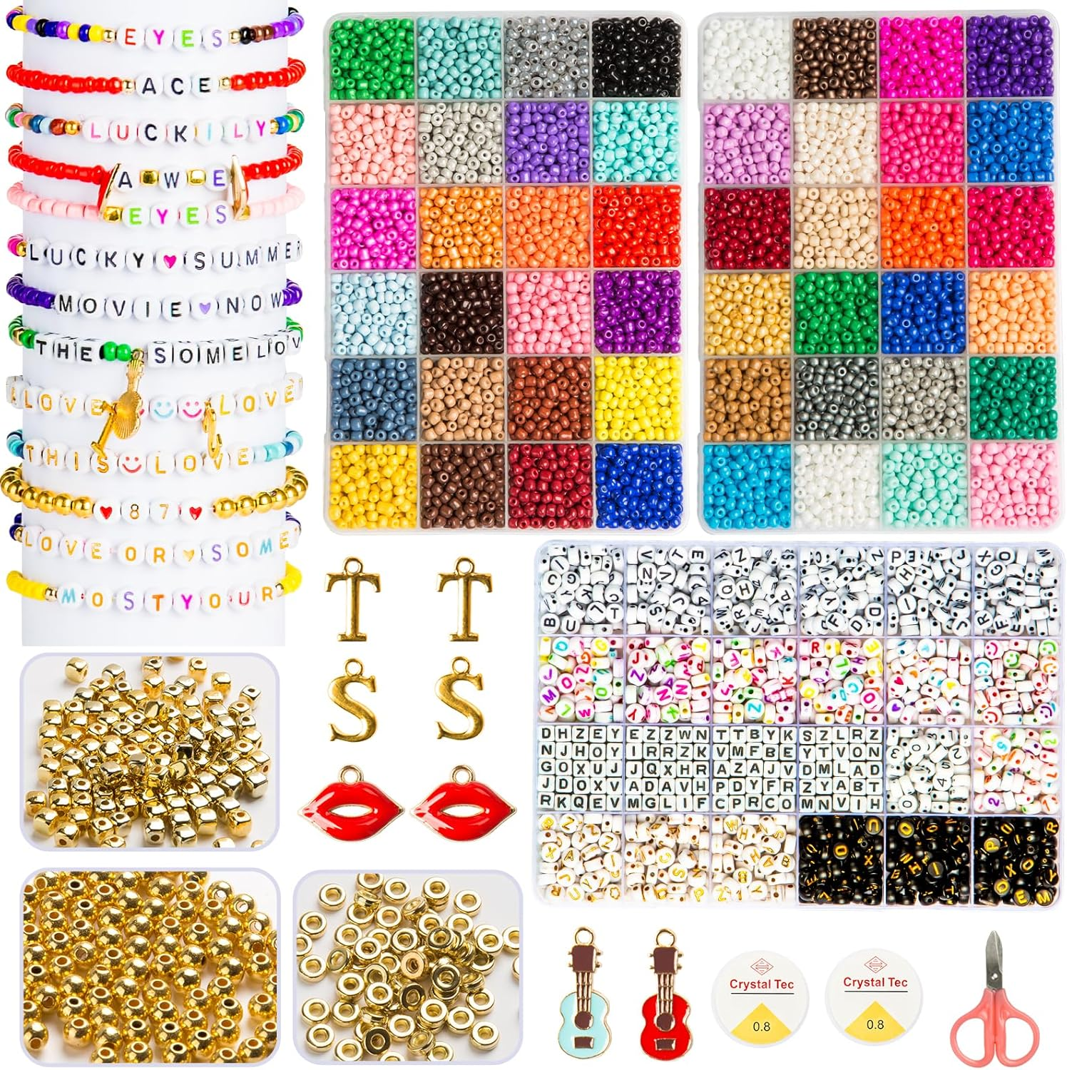 Friendship Bracelet Kit 3 Boxes-8706 Pcs 48 Colors Bracelet Making Kits with 720