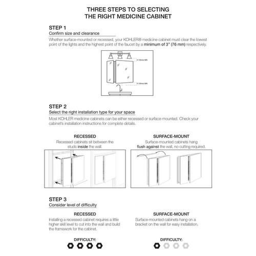 Recessed Medicine Cabinet Mirrored Beveled Edges Reversible Swing Door 20" x 31" - Picture 12 of 12