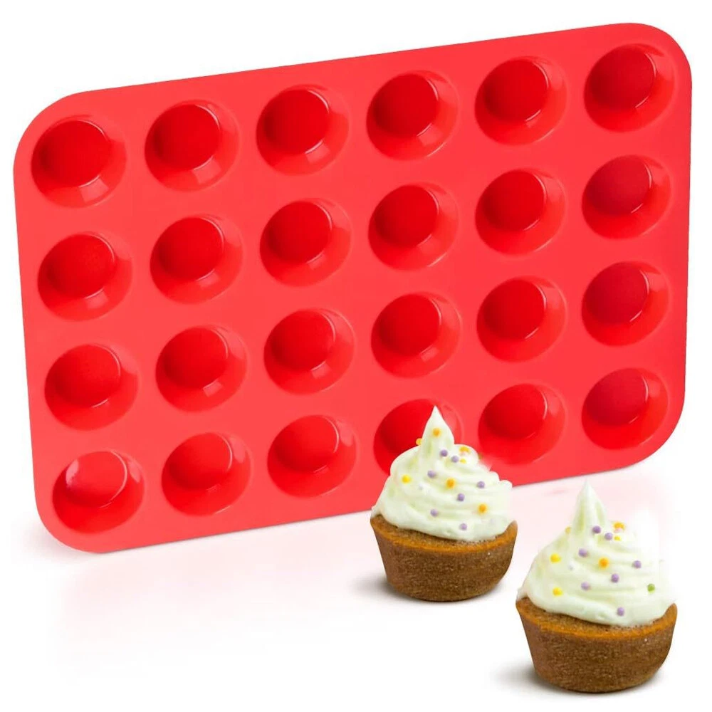 24 Cups Silicone Molds for Making Muffin Bread Non-stick Cupcake Pan Baking Tool