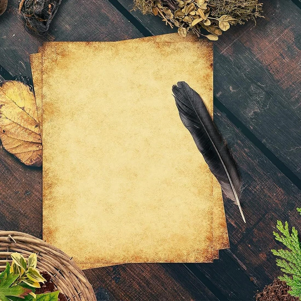 50 Sheets Vintage A4 Parchment Paper - Double Sided for Crafting and Invitations - image 4 of 4