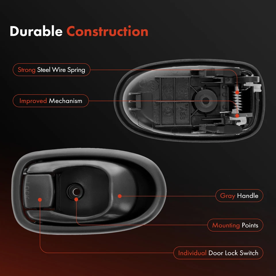 Manija de puerta interior gris del lado del pasajero delantero/trasero para Kia Spectra 2002-2004 Foto 4 de 4