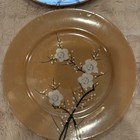 Set of 4 Made In Japan Gold Luster Luncheon Plate  Dogwood Apple Blossoms — photo 2