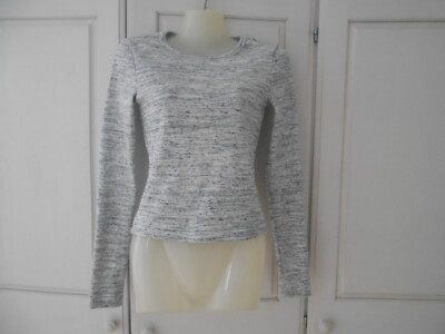 BNWOT Weekday Ribbed Grey/White (Mottled) Long Sleeve T-Shirt Top - XS/UK6-8
