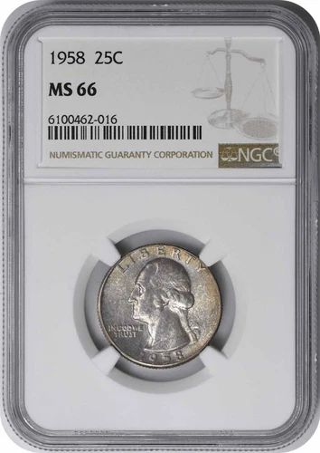 1958 Washington Silver Quarter MS66 NGC