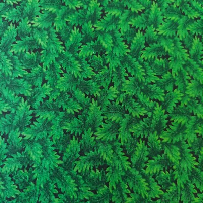 3/4 YD (27  x 44 ) Green Leaves By Concord Fabrics