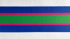 Striking Deep blue green and pink Stripe Grosgrain ribbon  1.5" Bows