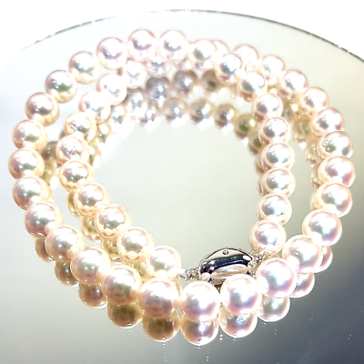 SV AKOYA Akoya pearl Aurora Rose necklace 43cm P8−8.5mm 42.1g | eBay